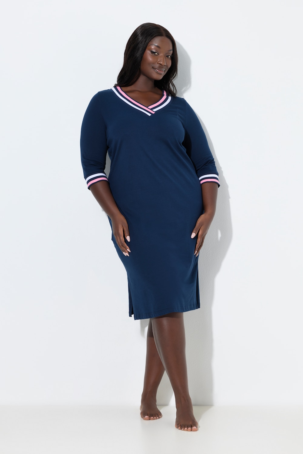 Große Größen Nachthemd, Damen, blau, Größe: 46/48, Baumwolle, Ulla Popken