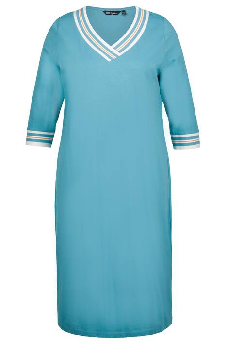 Noční košile, ozdobné lemy, výstřih do V, 3/4 rukávy