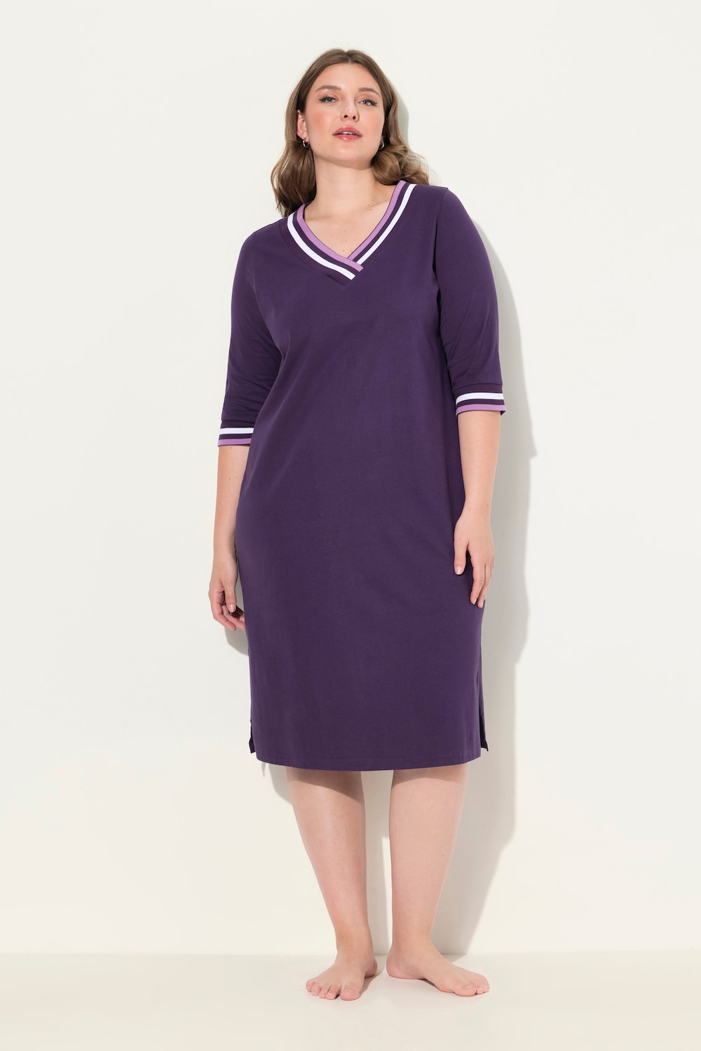 Große Größen Nachthemd, Damen, lila, Größe: 54/56, Baumwolle, Ulla Popken