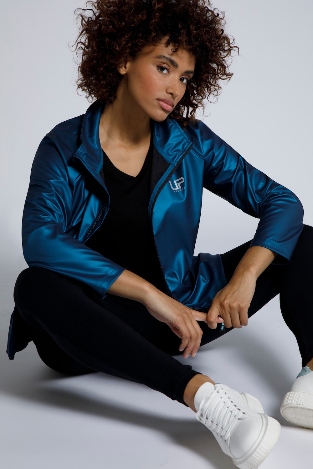 Grote Maten hardloop jack, Dames, blauw, Maat: 50/52, Polyester/Synthetische vezels, Ulla Popken