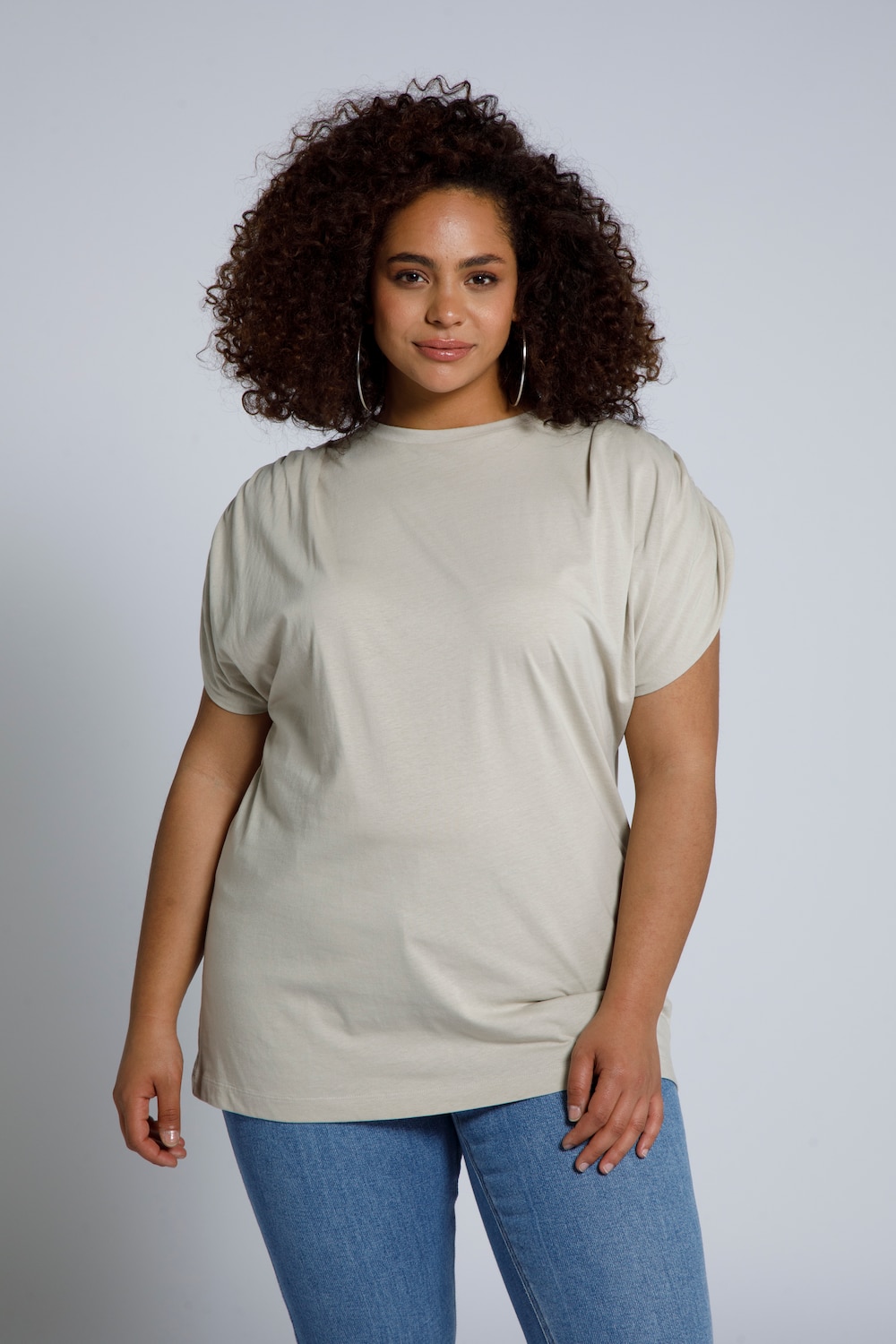 Grote Maten shirt, Dames, beige, Maat: 42/44, Katoen, Studio Untold