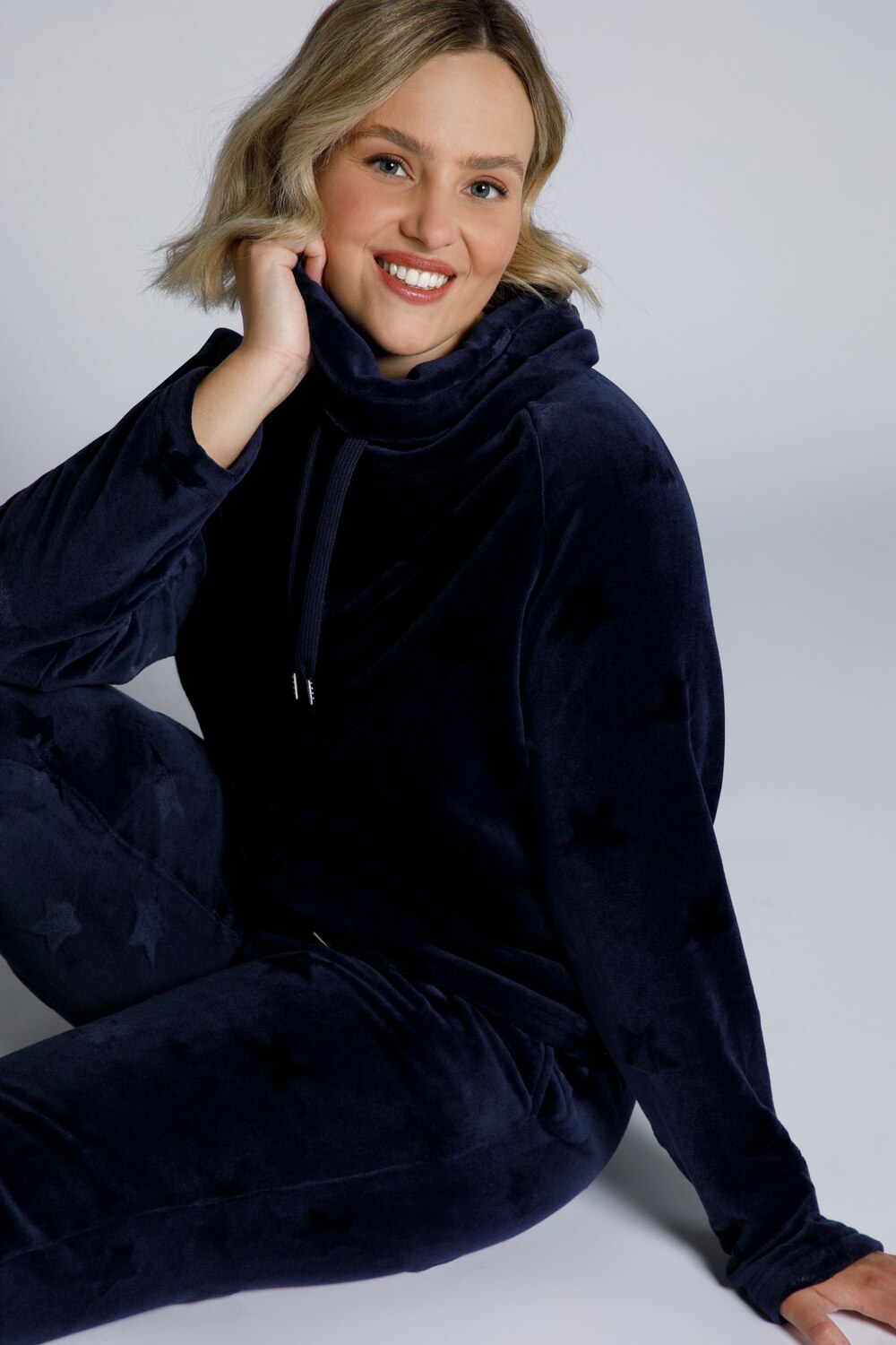 Grote Maten homewear sweater, Dames, blauw, Maat: 42/44, Polyester, Ulla Popken