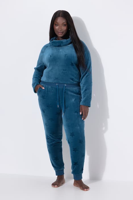 Homewear-Hose, Sternenstruktur, Elastikbund