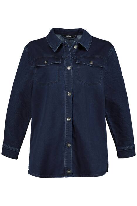 Džínová bunda, prošívané rukávy, postranní rozparky