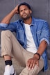 Chino STHUGE, coupe ventre confort, modern straight fit, 4 poches, jusqu'à la taille 36