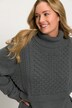Rollkragenpullover, Zopfmuster, Langarm