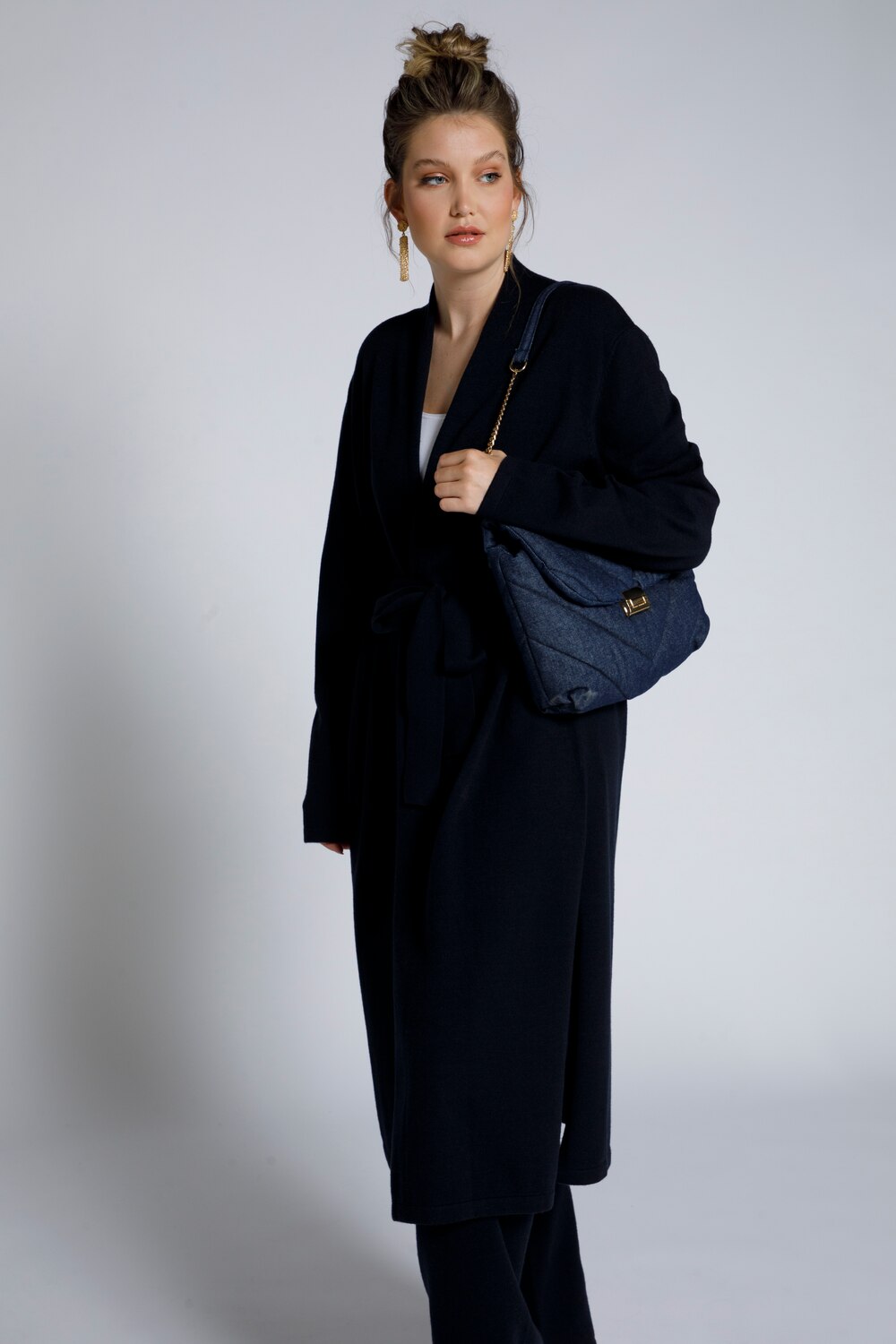 Grote Maten longline vest, Dames, blauw, Maat: 42/44, Viscose/Polyester/Synthetische vezels, Ulla Po Grote Maten longline vest, Dames, blauw, Maat: 42/44, Viscose/Polyester/Synthetische vezels, Ulla Po