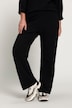 Pantalon en maille fine et indéformable, jambe large, taille élastique
