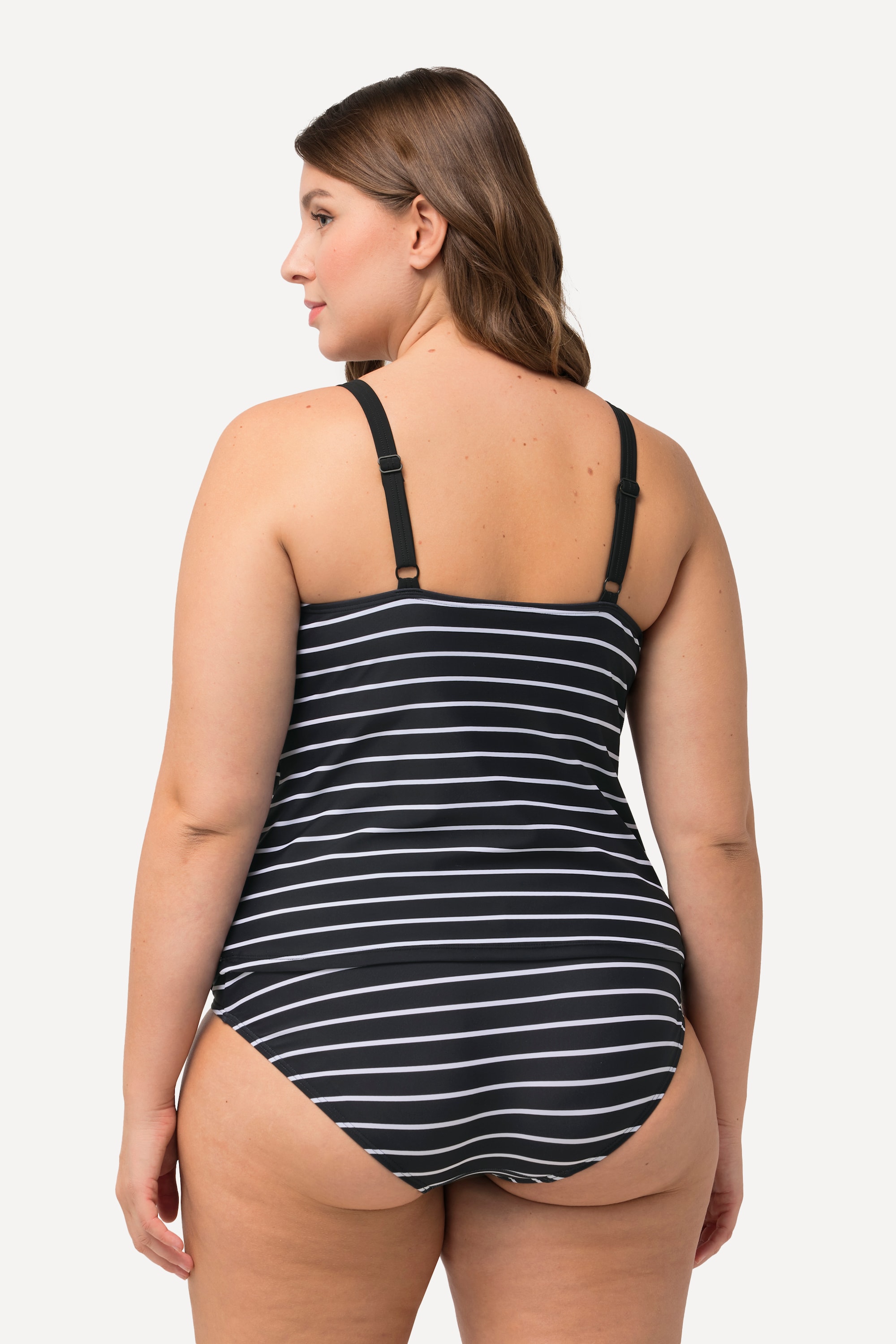 Ulla Popken Damen große Größen Bellieva Tankini Ringel Raffung