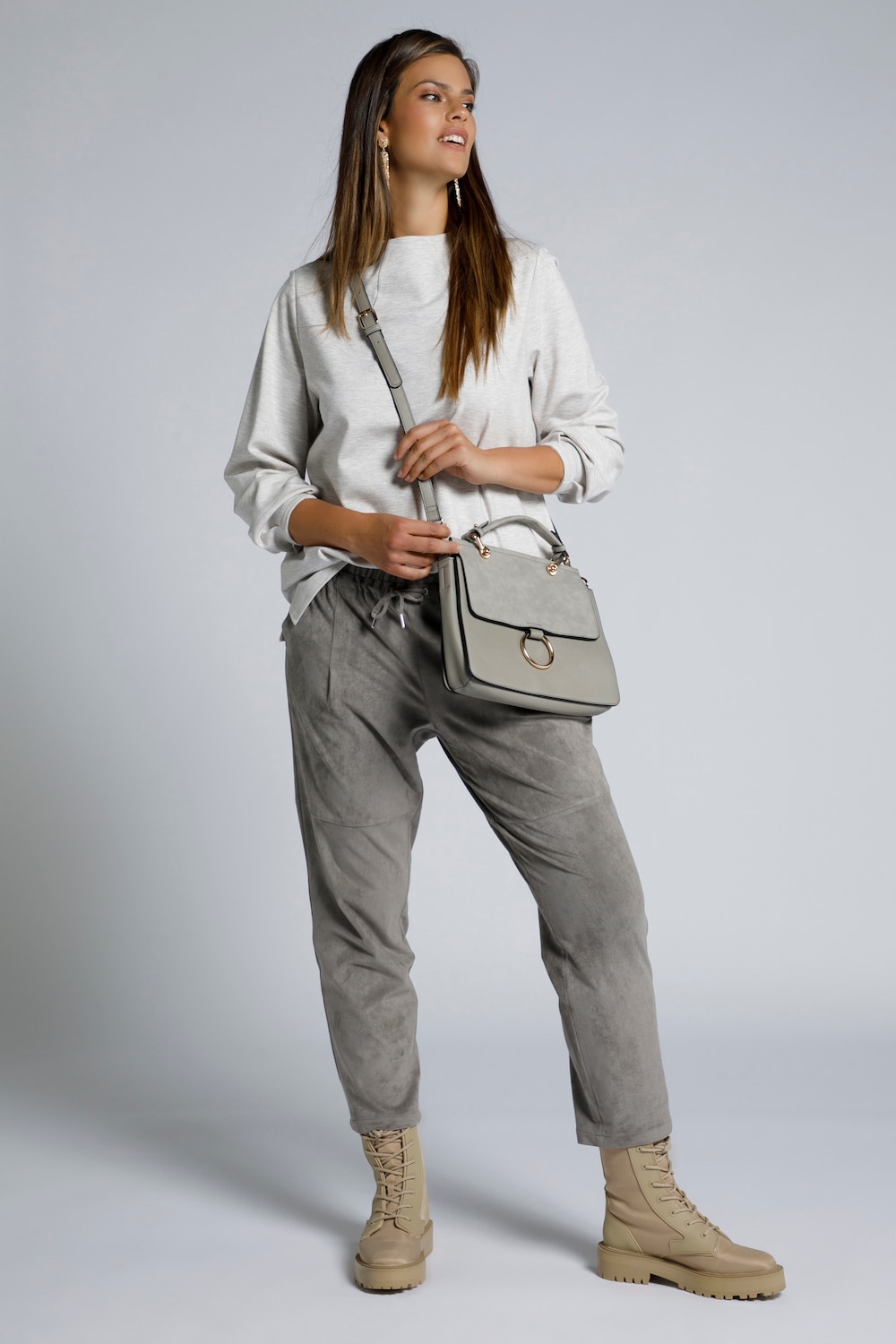 Grote Maten sweatshirt, Dames, grijs, Maat: 46/48, Viscose/Synthetische vezels, Ulla Popken Grote Maten sweatshirt, Dames, grijs, Maat: 46/48, Viscose/Synthetische vezels, Ulla Popken