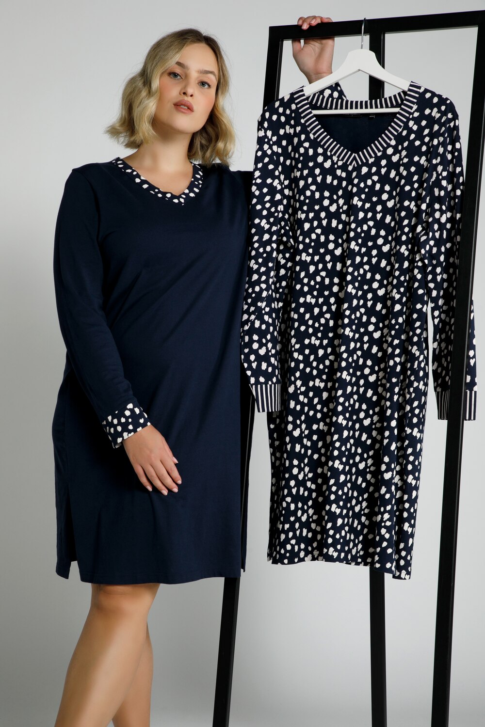 Grote Maten bigshirts, Dames, blauw, Maat: 50/52, Katoen, Ulla Popken Grote Maten bigshirts, Dames, blauw, Maat: 50/52, Katoen, Ulla Popken