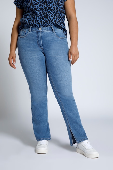Jeans, Straight Fit, 5-Pocket, Elastikbund, Seitenschlitze