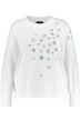 Svetr, hvězdy s kamínky, kulatý výstřih, dlouhé rukávy