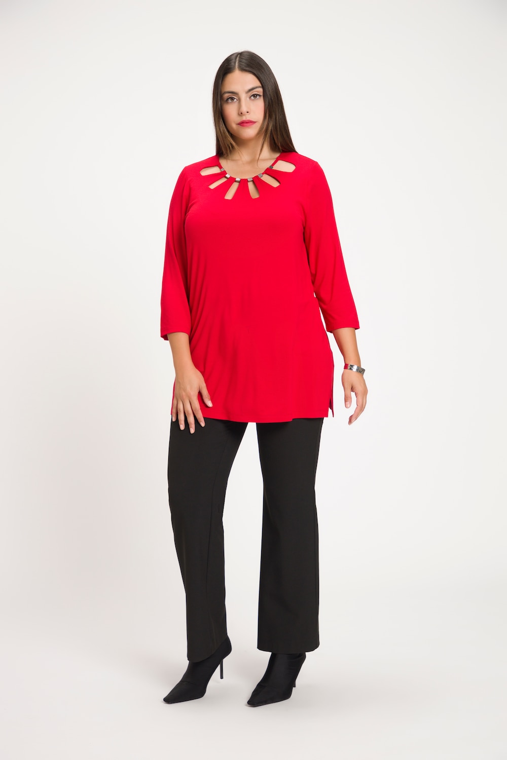 Grote Maten shirt, Dames, rood, Maat: 50/52, Viscose, Ulla Popken