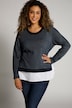 Sweatshirt, Lagenoptik, Blusensaum, Rundhals, Langarm