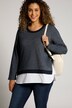 Sweatshirt, Lagenoptik, Blusensaum, Rundhals, Langarm