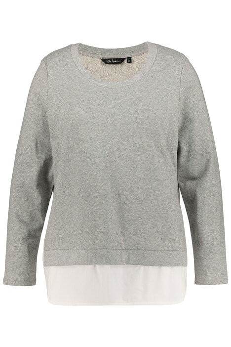 Mikina, vrstvený vzhled, halenkový lem, kulatý výstřih, dlouhé rukávy