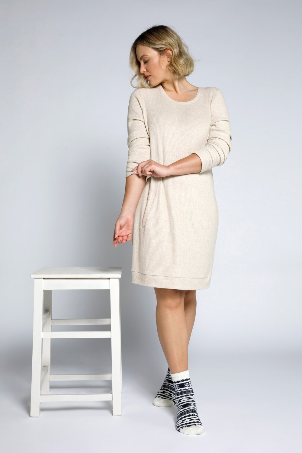 Grote Maten loungewear shirt, Dames, geel, Maat: 42/44, Viscose/Polyester, Ulla Popken Grote Maten loungewear shirt, Dames, geel, Maat: 42/44, Viscose/Polyester, Ulla Popken