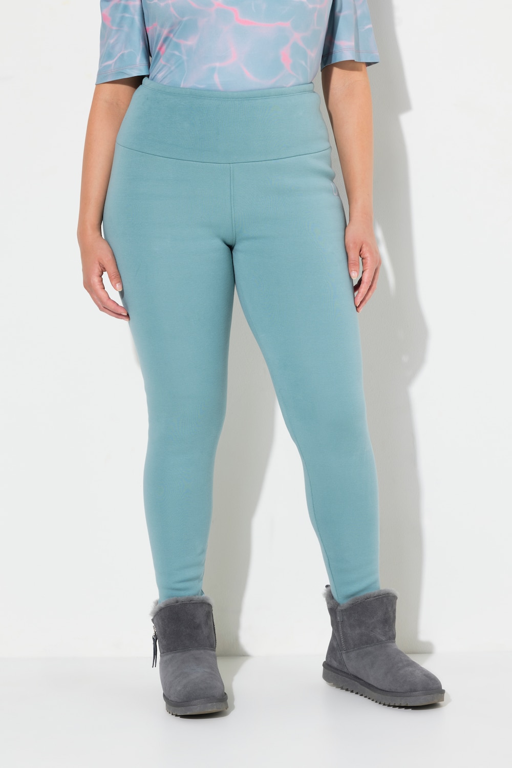 Große Größen Leggings, Damen, türkis, Größe: 42/44, Polyester/Baumwolle, Ulla Popken