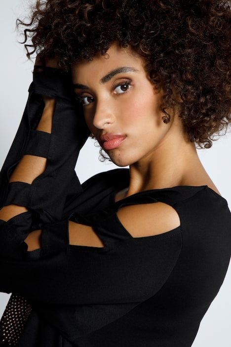 Koszulka, dekolt w łódkę, długie rękawy, księżyc