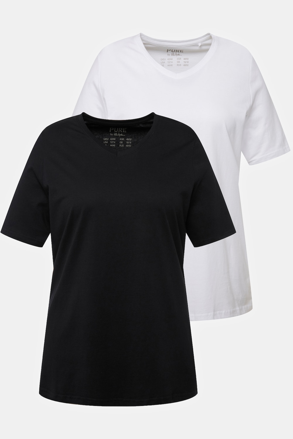 Große Größen T-Shirts, Damen, schwarz, Größe: 54/56, Baumwolle, Ulla Popken