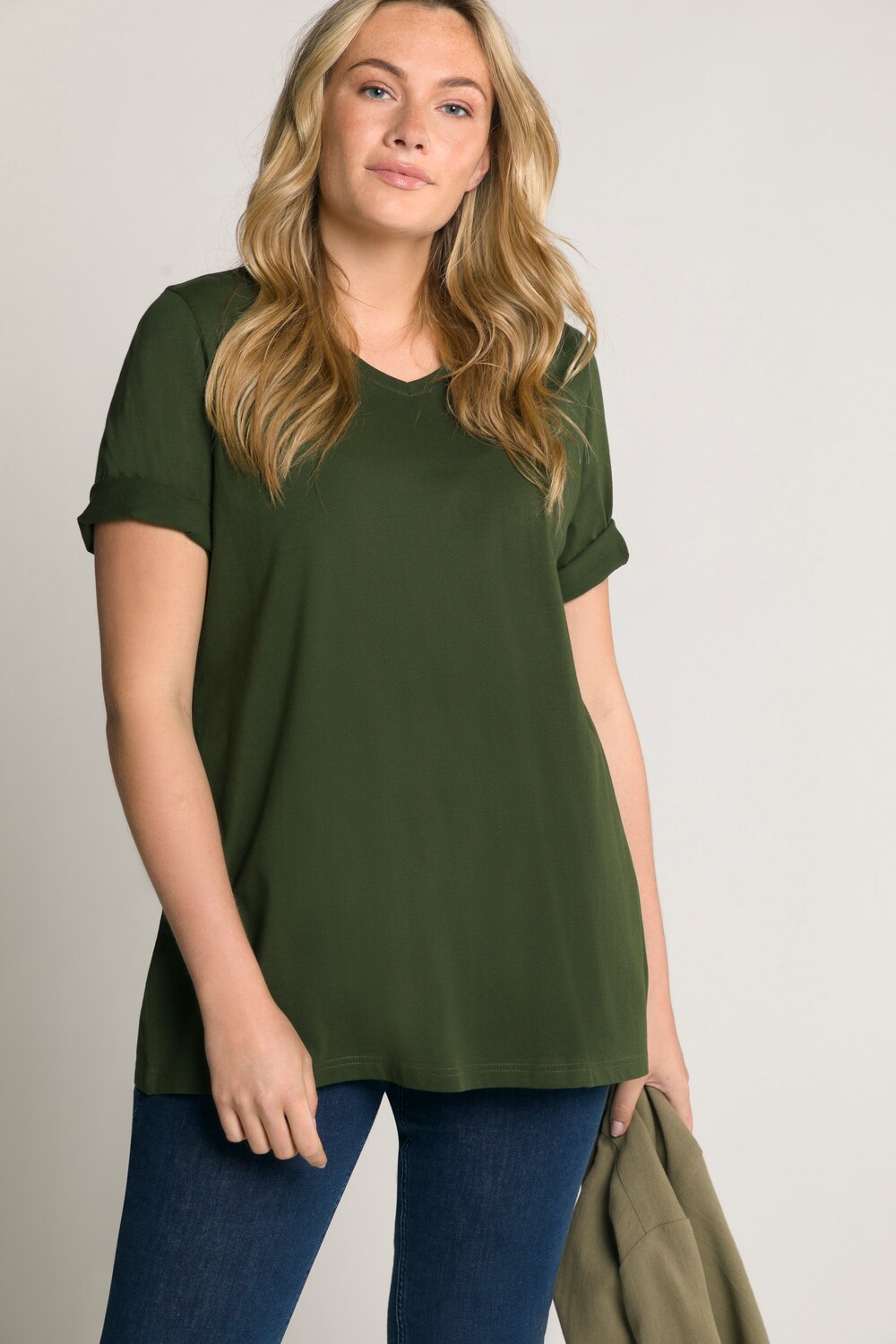 Grote Maten T-shirts, Dames, bruin, Maat: 58/60, Katoen, Ulla Popken Grote Maten T-shirts, Dames, bruin, Maat: 58/60, Katoen, Ulla Popken