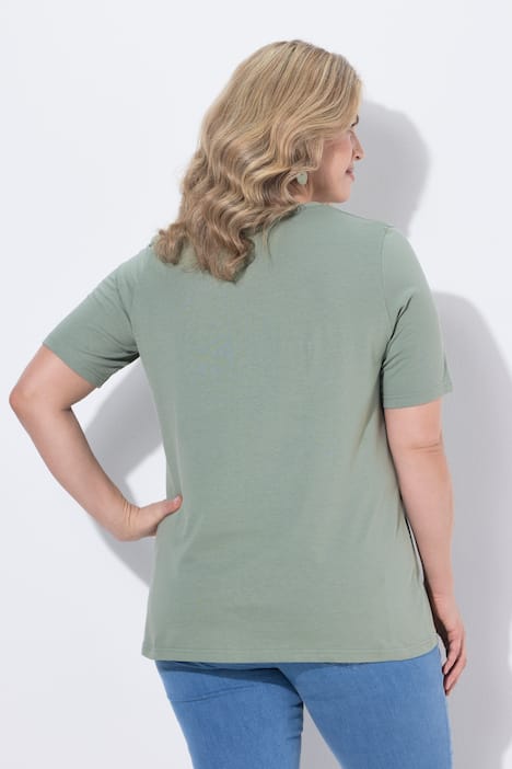 T-shirts, basic, set van 2, V-hals, korte mouwen, biologisch katoen