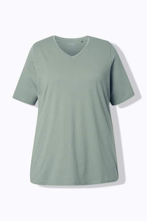 T-shirts, basic, set van 2, V-hals, korte mouwen, biologisch katoen