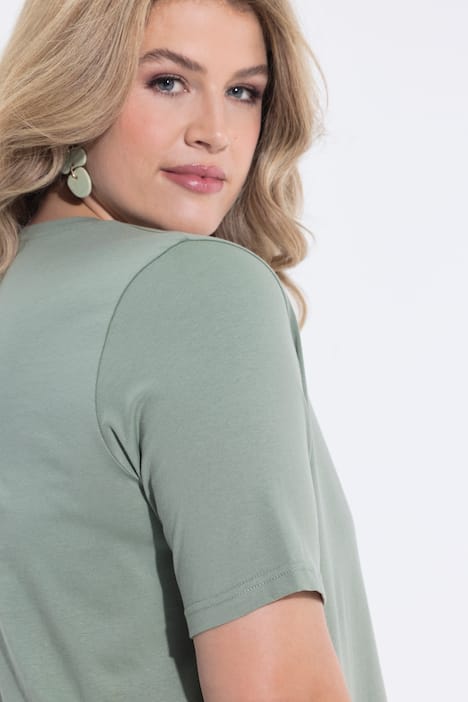 T-shirts, basic, set van 2, V-hals, korte mouwen, biologisch katoen