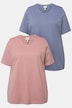 T-shirts en coton bio. Col en V et manches courtes. Lot de 2