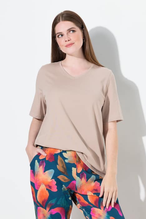 T-Shirts, 2er-Pack, V-Ausschnitt, Halbarm, Biobaumwolle