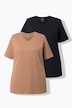 T-shirts en coton bio. Col en V et manches courtes. Lot de 2