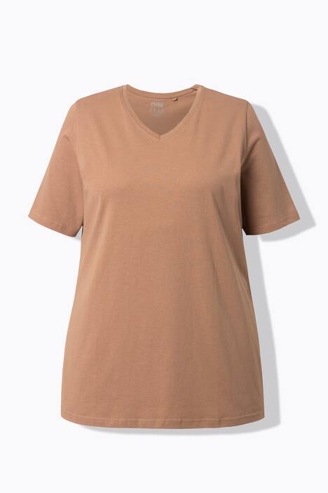 T-shirts en coton bio. Col en V et manches courtes. Lot de 2