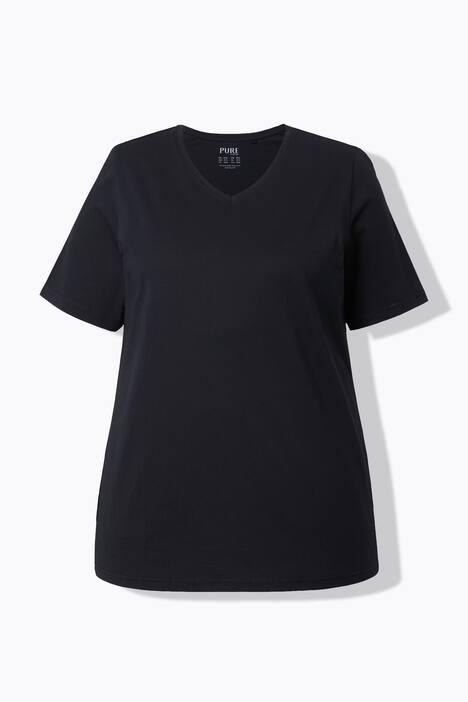 T-shirts en coton bio. Col en V et manches courtes. Lot de 2