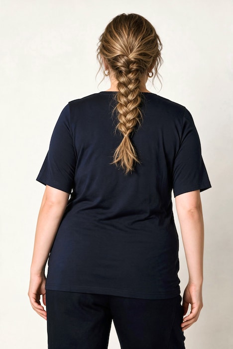 T-shirts, basic, set van 2, V-hals, korte mouwen, biologisch katoen