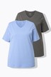 T-Shirts, 2er-Pack, V-Ausschnitt, Halbarm, Biobaumwolle