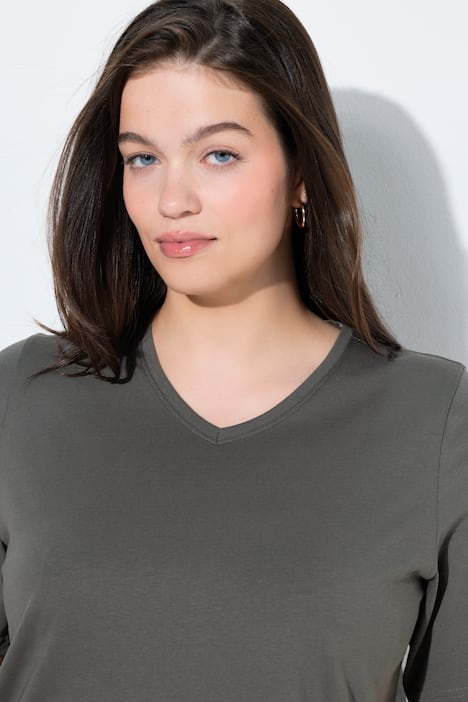 T-Shirts, 2er-Pack, V-Ausschnitt, Halbarm, Biobaumwolle