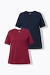 T-Shirts, 2er-Pack, V-Ausschnitt, Halbarm, Biobaumwolle