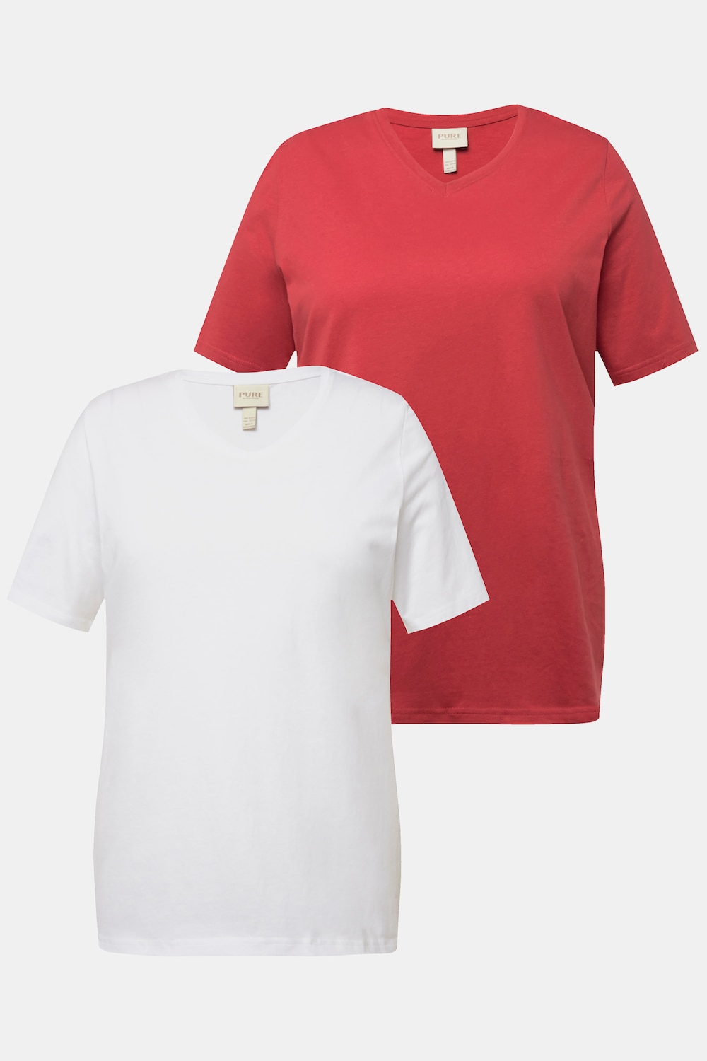 Große Größen T-Shirts, Damen, rot, Größe: 50/52, Baumwolle, Ulla Popken