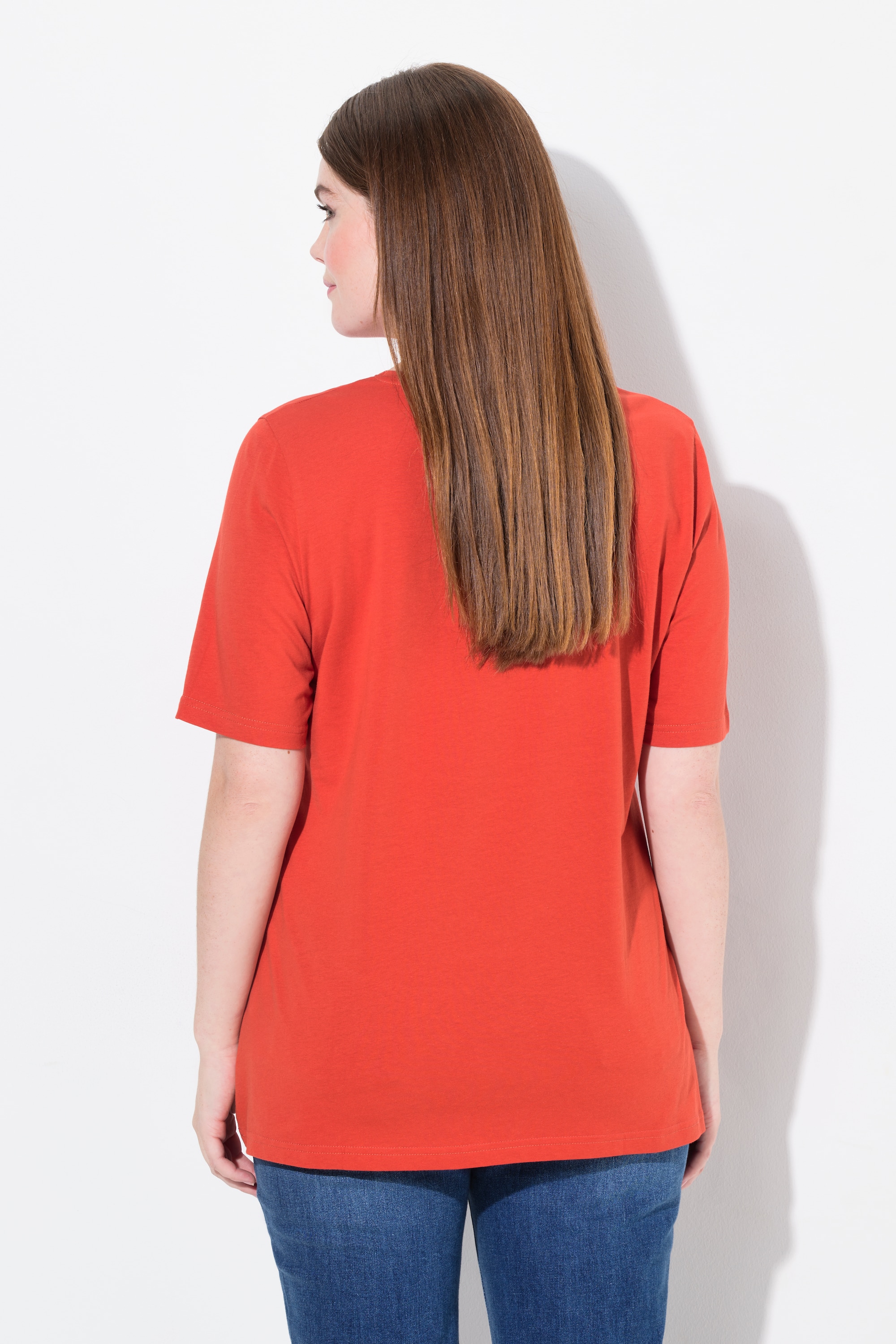 Ulla Popken Damen große Größen T Shirts 2er Pack V Ausschnitt Halbarm