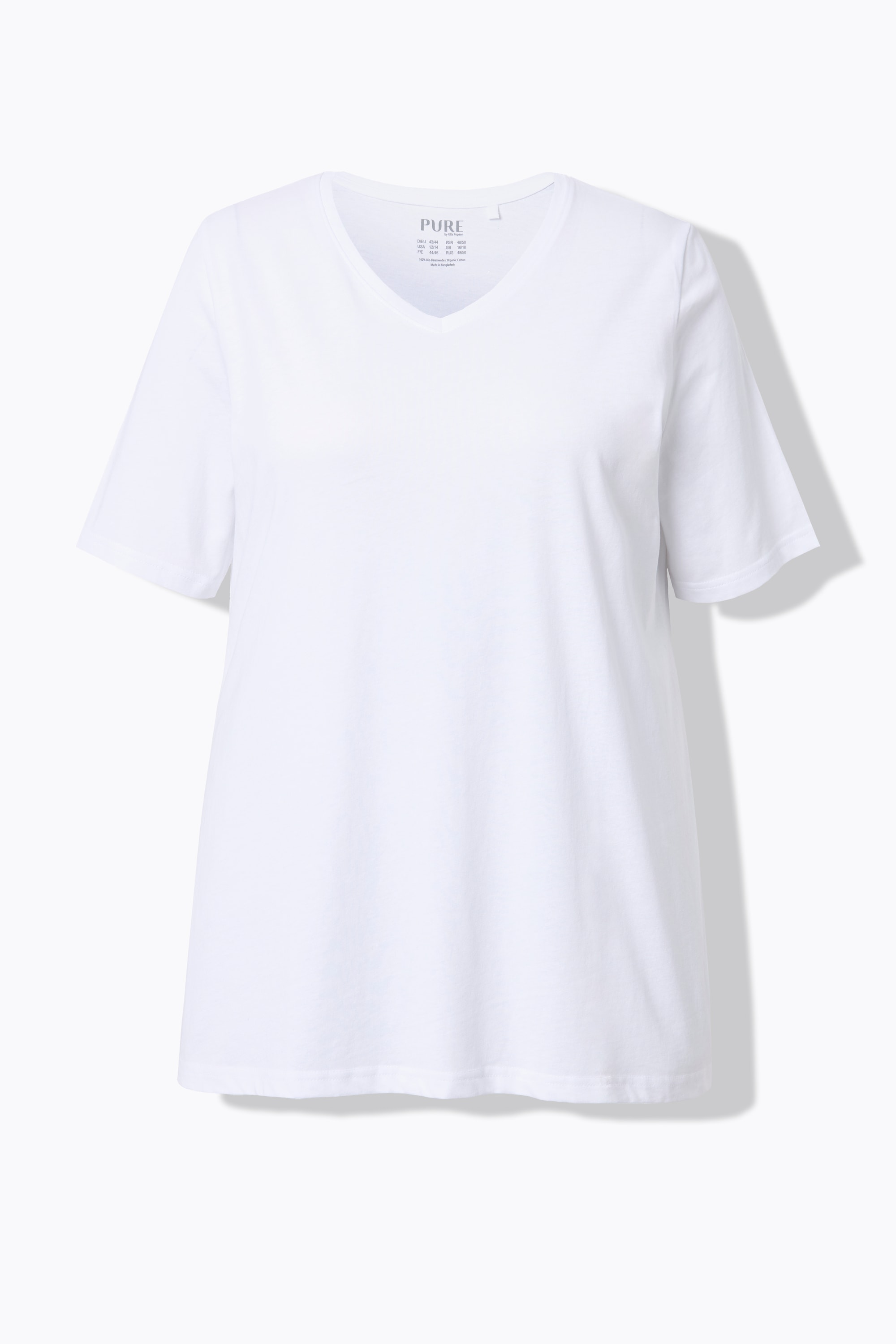 Ulla Popken Damen große Größen T Shirts 2er Pack V Ausschnitt Halbarm
