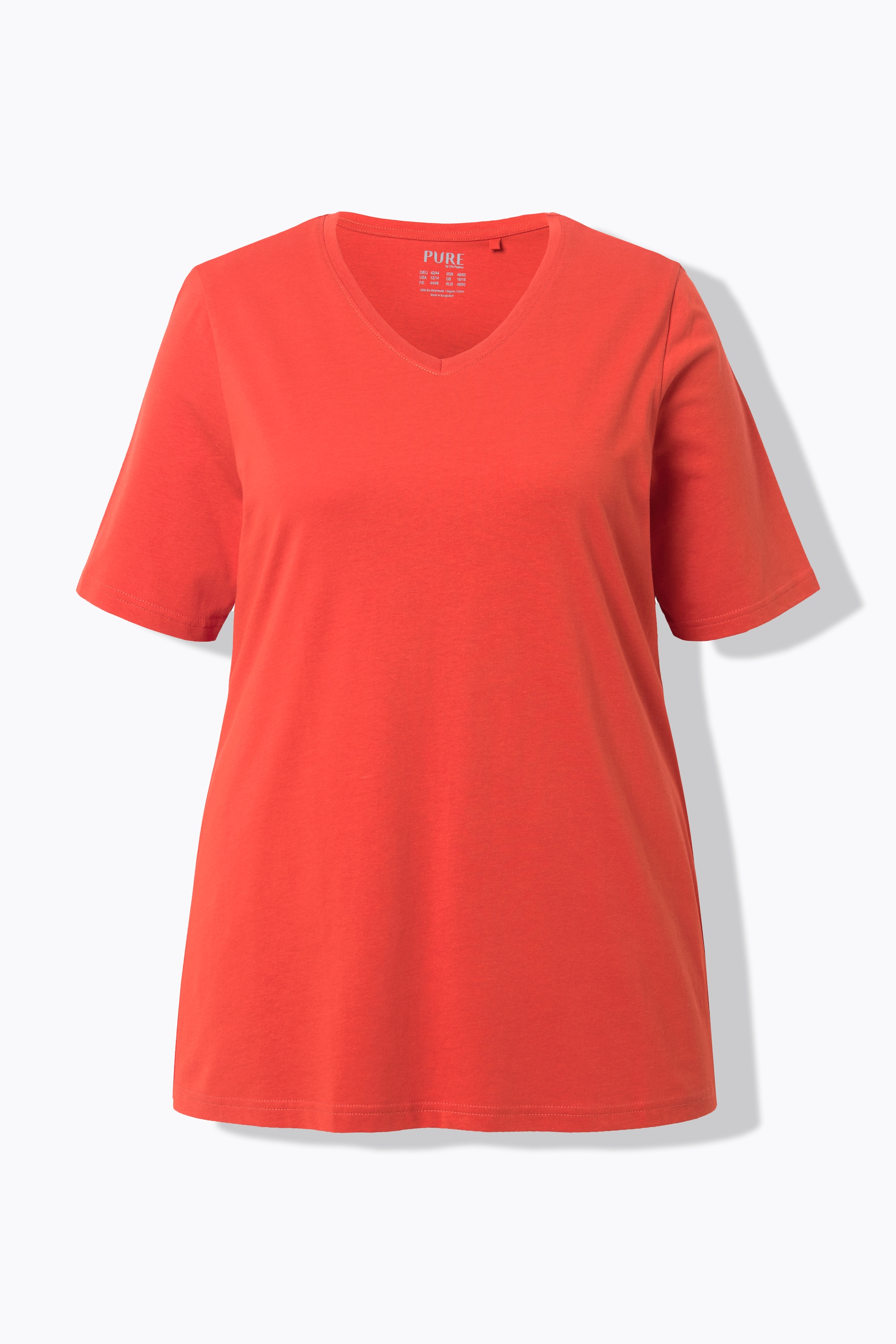 Ulla Popken Damen große Größen T Shirts 2er Pack V Ausschnitt Halbarm