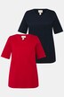T-Shirts, 2er-Pack, V-Ausschnitt, Halbarm, Biobaumwolle