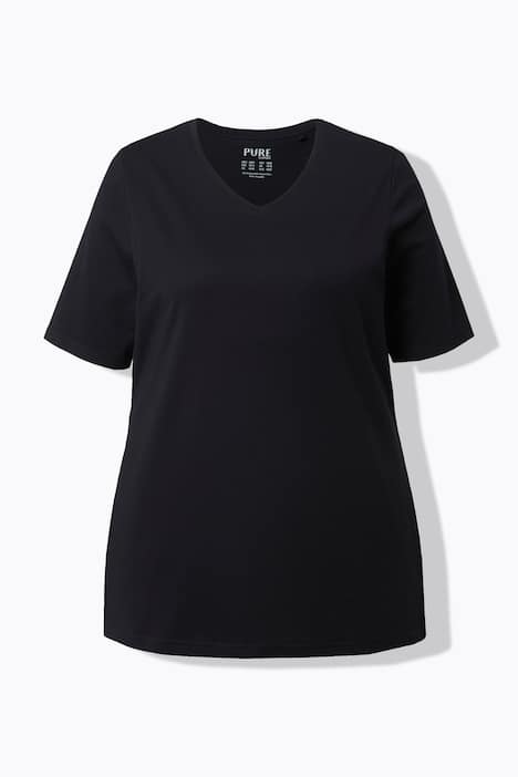 T-Shirts, 2er-Pack, V-Ausschnitt, Halbarm, Biobaumwolle