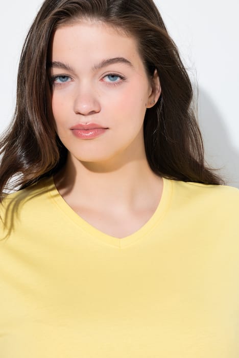 T-Shirts, 2er-Pack, V-Ausschnitt, Halbarm, Biobaumwolle