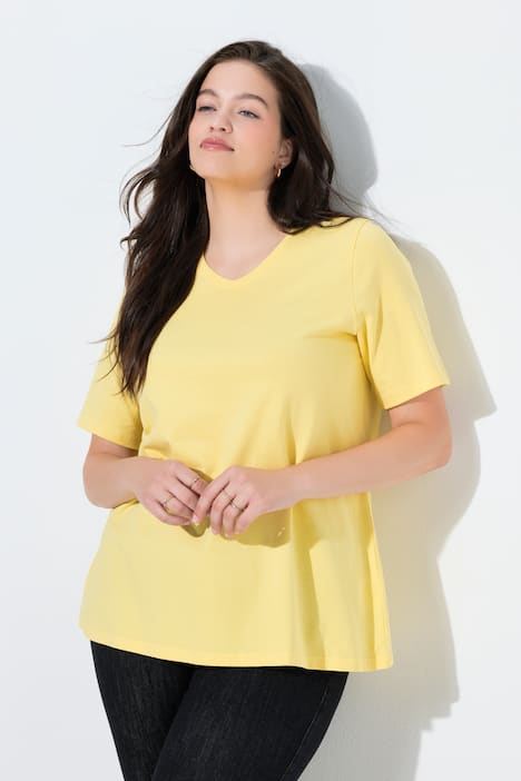 T-Shirts, 2er-Pack, V-Ausschnitt, Halbarm, Biobaumwolle