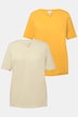 T-Shirts, 2er-Pack, V-Ausschnitt, Halbarm, Biobaumwolle