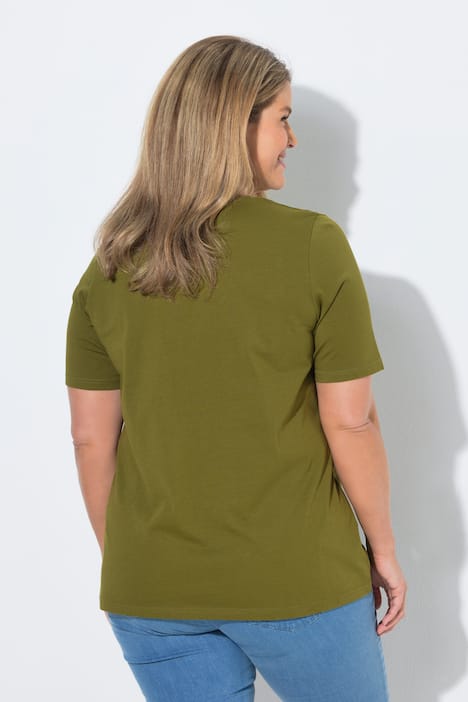 T-shirts, basic, set van 2, V-hals, korte mouwen, biologisch katoen