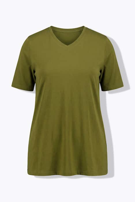 T-shirts, basic, set van 2, V-hals, korte mouwen, biologisch katoen