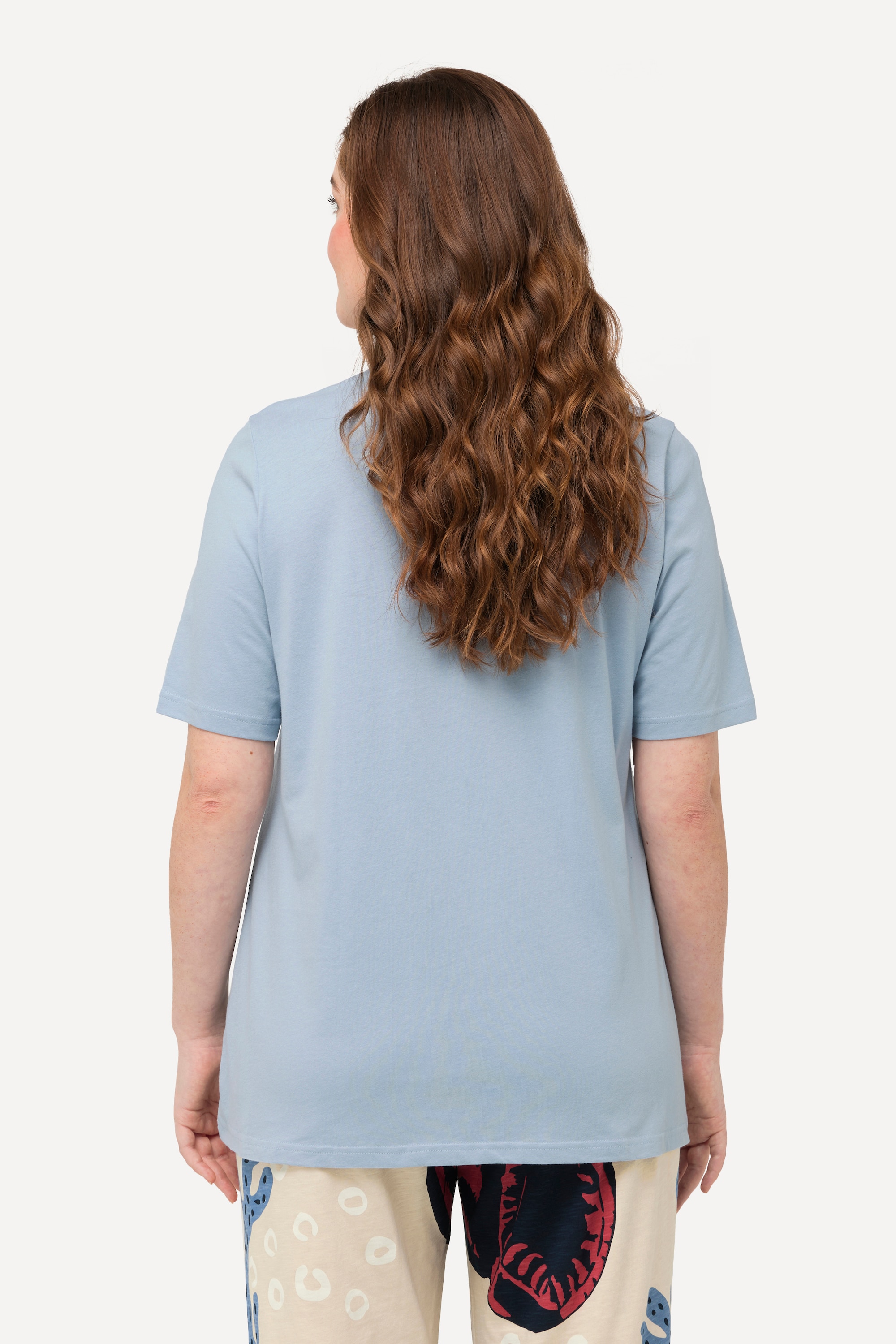 Ulla Popken Damen große Größen T Shirts 2er Pack V Ausschnitt Halbarm